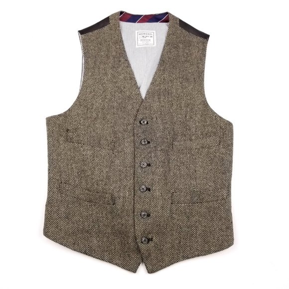 Merona Other - Merona Men's Tweed Herringbone Beige Vest M